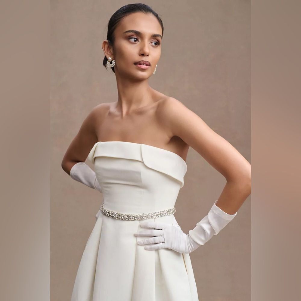 Sachin + Babi Cream Strapless Gown - Picture 7 of 13